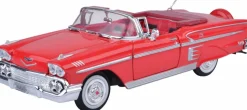 Motormax - Red 1958 Chevy Impala Timeless Legends Collection 1/24th Scale Die-Cast Vehicle Replica