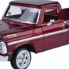 Motormax - Red 1969 Ford F-100 Pickup Timeless Legends Collection 1/24th Scale Die-Cast Vehicle Replica