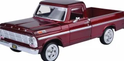 Motormax - Red 1969 Ford F-100 Pickup Timeless Legends Collection 1/24th Scale Die-Cast Vehicle Replica