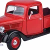 Motormax - Red 1937 Ford Pickup Timeless Legends Collection 1/24th Scale Die-Cast Vehicle Replica