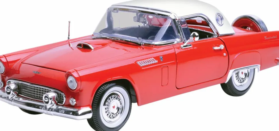 Motormax - Red 1956 Ford Thunderbird (Hard Top) Timeless Legends Collection 1/18th Scale Die-Cast Vehicle Replica