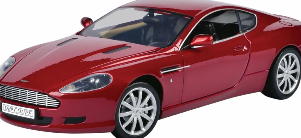 Motormax - Red Aston Martin DB9 Timeless Legends Collection 1/18th Scale Die-Cast Vehicle Replica