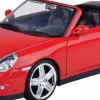 Motormax - Red Porsche 911 Turbo Cabriolet Timeless Legends Collection 1/24th Scale Die-Cast Vehicle Replica