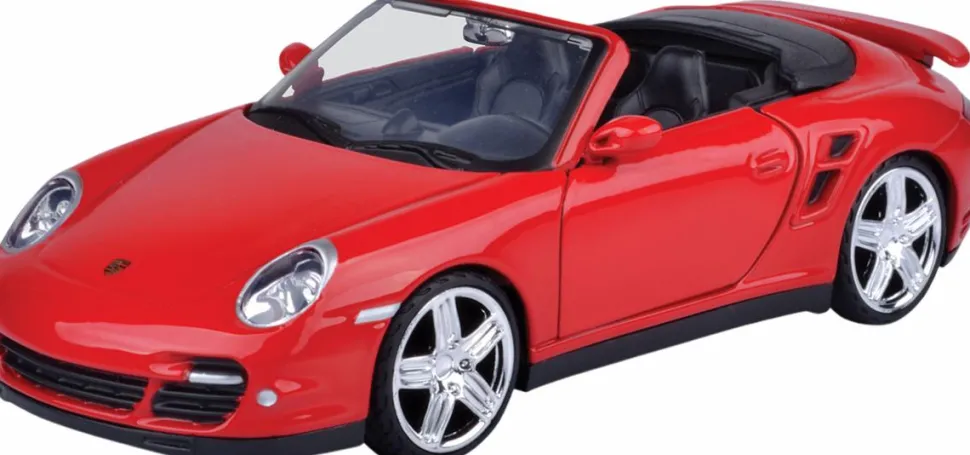 Motormax - Red Porsche 911 Turbo Cabriolet Timeless Legends Collection 1/24th Scale Die-Cast Vehicle Replica