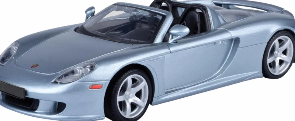 Motormax - Silver Porsche Carrera GT Timeless Legends Collection 1/24th Scale Die-Cast Vehicle Replica