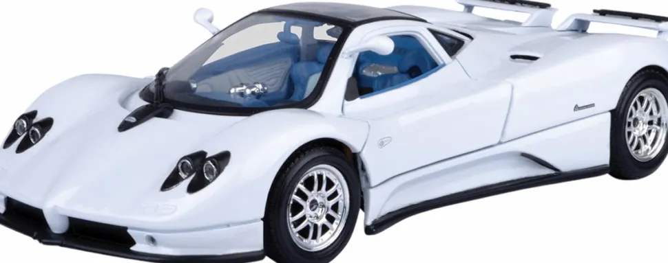 Motormax - White Pagani Zonda C12 Timeless Legends Collection 1/18th Scale Die-Cast Vehicle Replica