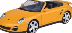 Motormax - Yellow Porsche 911 Turbo Cabriolet Timeless Legends Collection 1/24th Scale Die-Cast Vehicle Replica