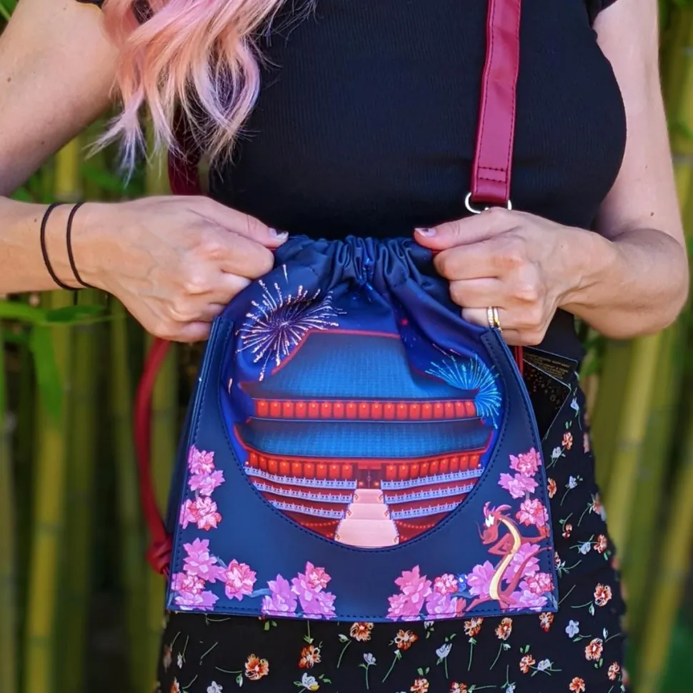 Mulan (1998) - Mulan Castle 7” Faux Leather Cinch Sack Crossbody Bag