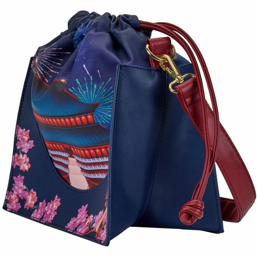 Mulan (1998) - Mulan Castle 7” Faux Leather Cinch Sack Crossbody Bag