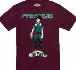 My Hero Academia - MHA x Primitive Izuku Midoriya Washed Burgundy T-Shirt