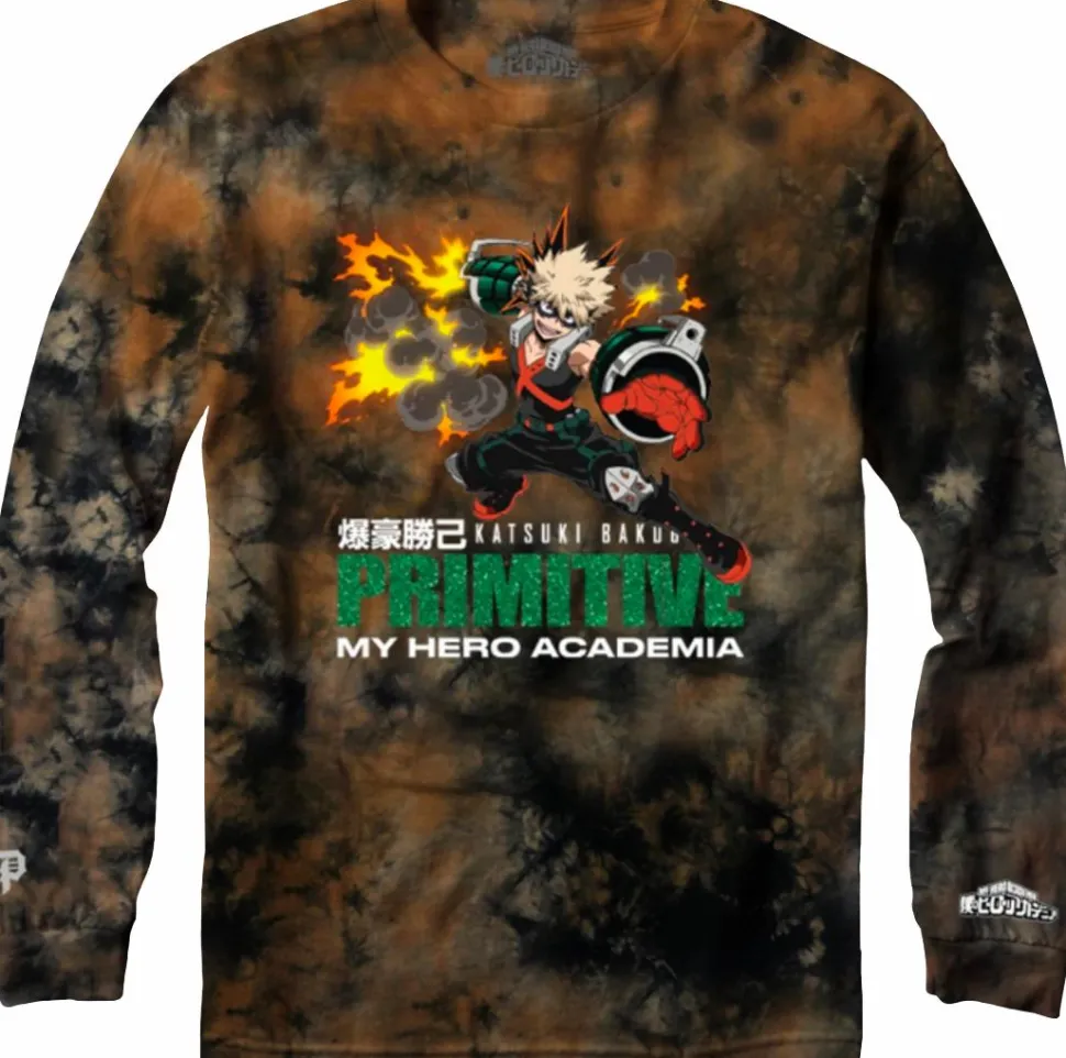My Hero Academia - MHA x Primitive Impact Tie Dye Orange Long Sleeve T-Shirt