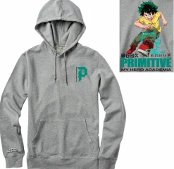 My Hero Academia - MHA x Primitive Full Cowl Heather Grey Sweatshirt Hoodie