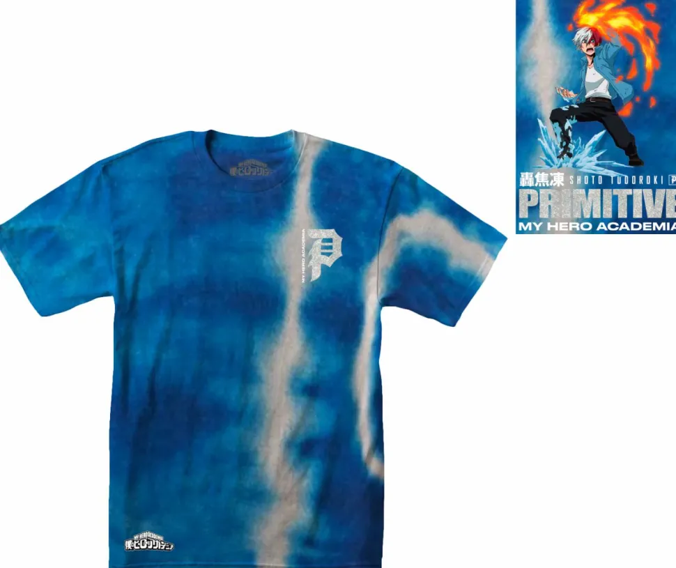 My Hero Academia - MHA x Primitive Flashfreeze Heatwave Tie Dye Blue T-Shirt