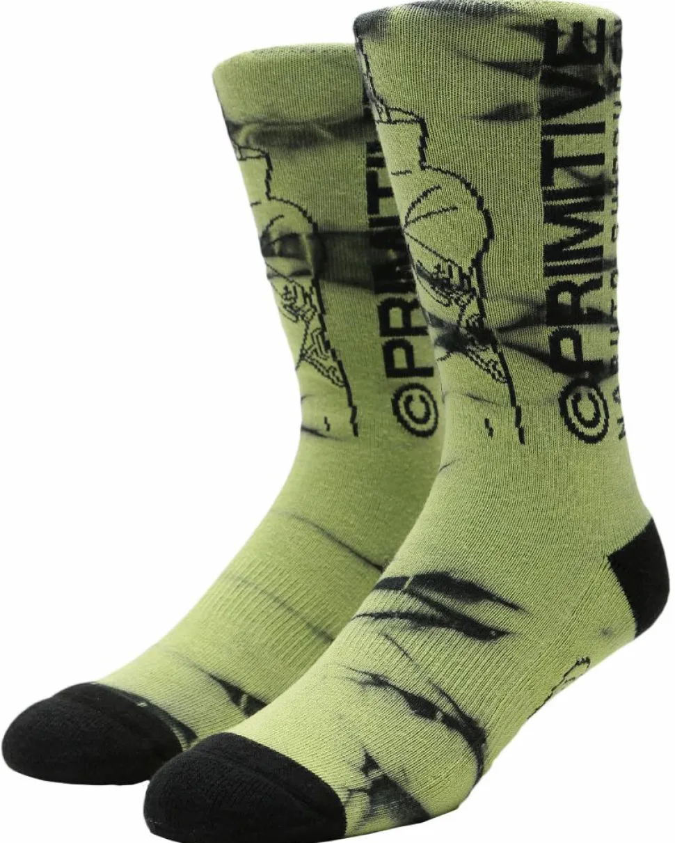 Naruto - Naruto x Primitive Kakuzu Washed Green Crew Socks (One Size)