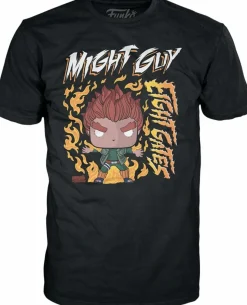 Naruto: Shippuden - Might Guy (Eight Gates) Unisex Pop! Tees Unisex Black T-Shirt
