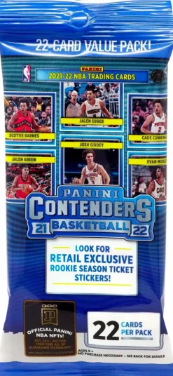 NBA Basketball - 2021/22 Panini Contenders Trading Cards Hobby Fat Pack (22 Cards)
