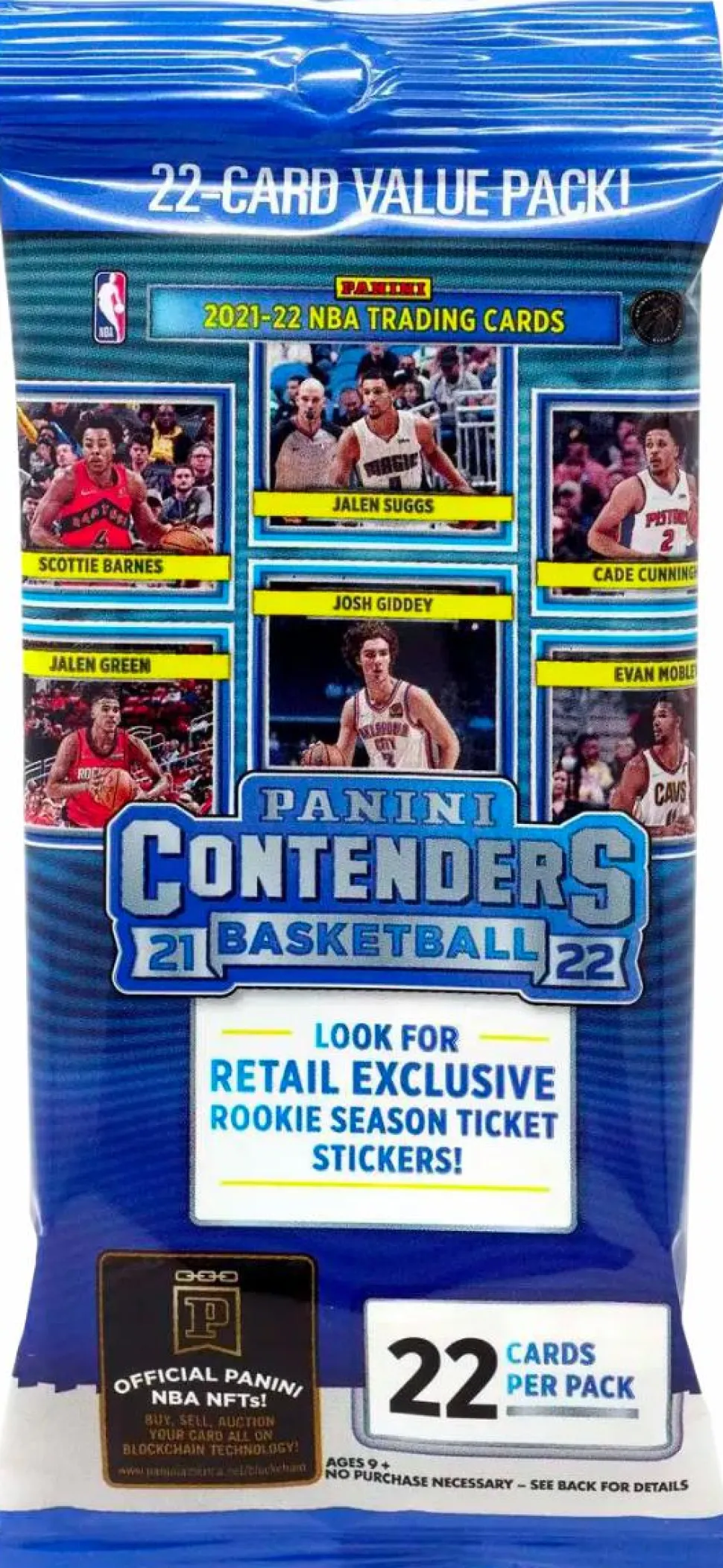 NBA Basketball - 2021/22 Panini Contenders Trading Cards Hobby Fat Pack (22 Cards)