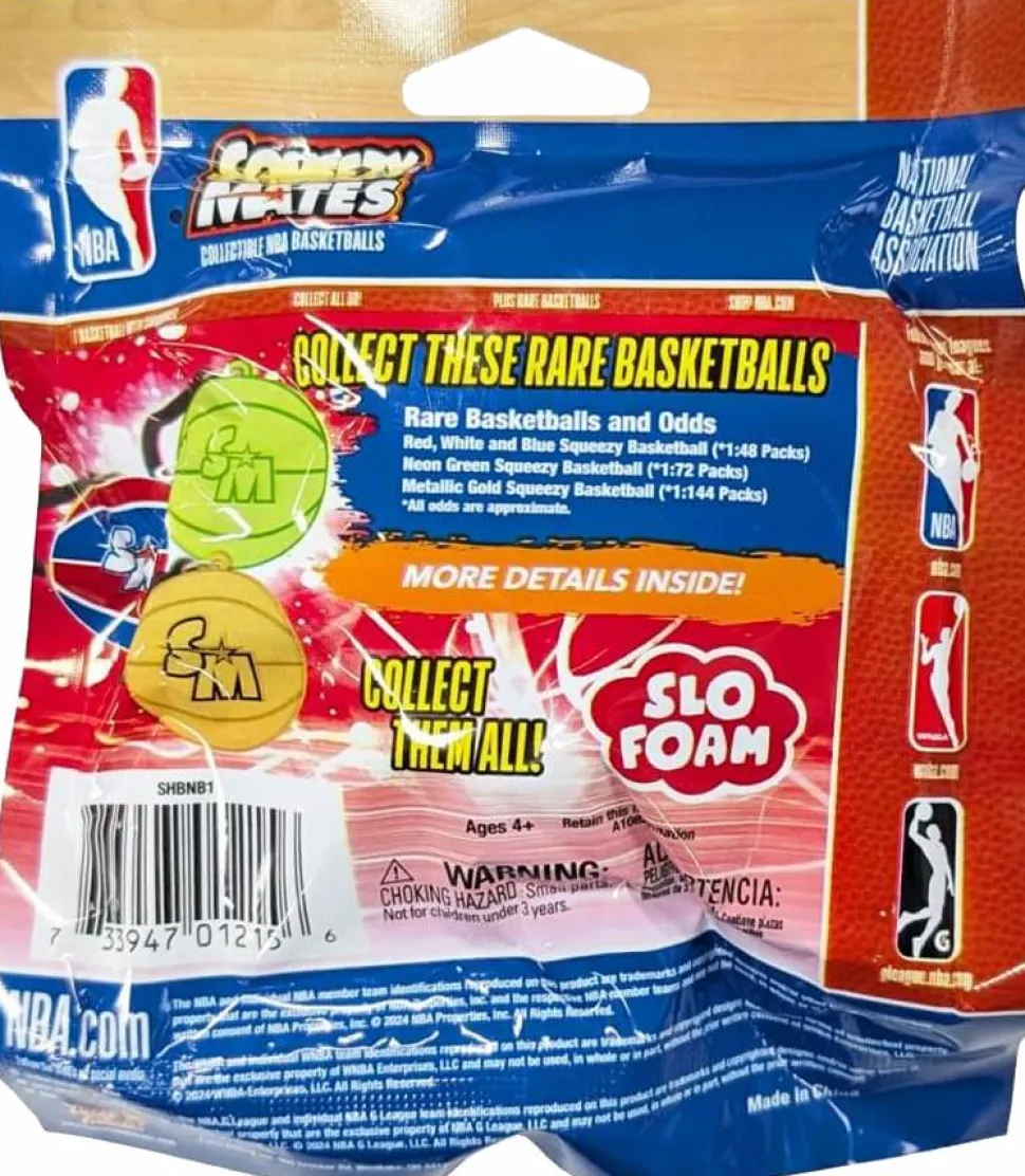 NBA Basketball - 2024 SqueezyMates NBA Team Basketballs Slo-Foam Blind Bag (Display of 24)