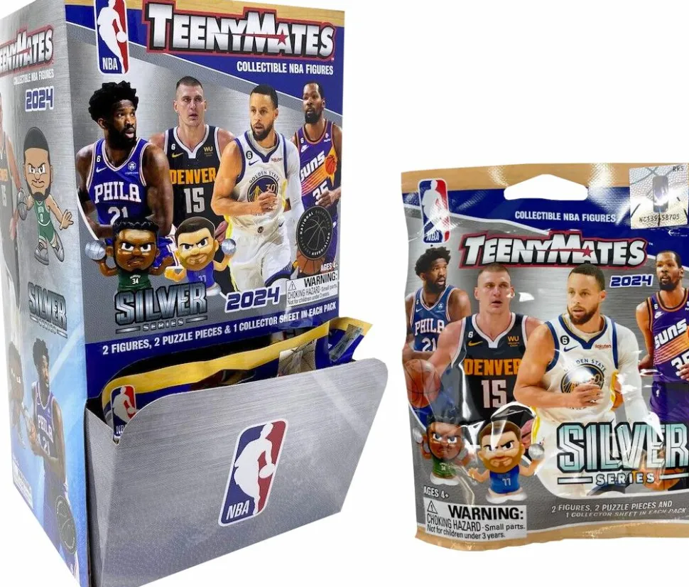 NBA Basketball - 2024 TeenyMates Silver Series Collectible Blind Bag Figure (Display of 32)