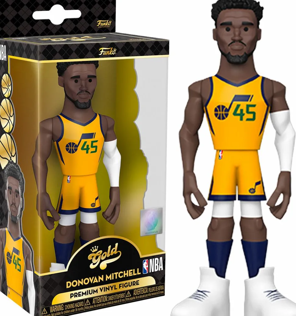 NBA Basketball - Donovan Mitchell Utah Jazz 2021 Championship Edition Jersey 5" Gold Premium Vinyl Figure