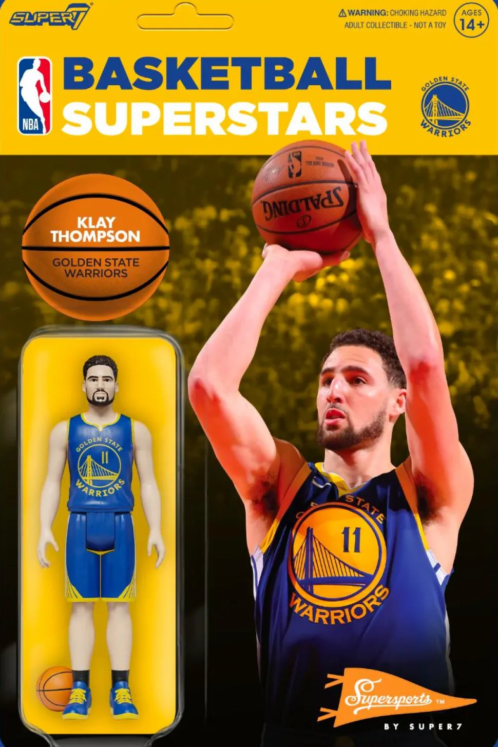 NBA Basketball - Klay Thompson Golden State Warriors Supersports ReAction 3.75” Action Figure