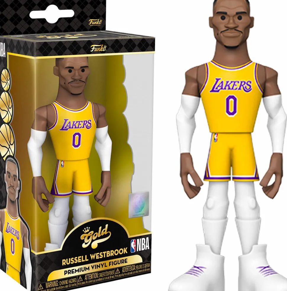 NBA Basketball - Russell Westbrook L.A. Lakers 2021 Championship Edition Jersey 5" Gold Premium Vinyl Figure