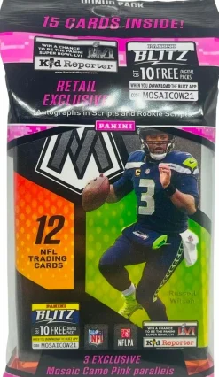 NFL Football - 2021 Panini Mosaic Trading Cards Retail Fat Pack Box (Display of 12)