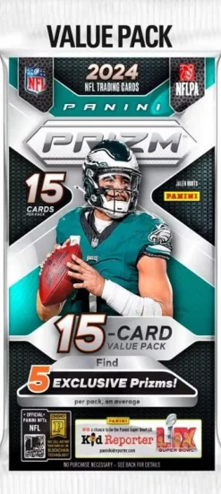 NFL Football - 2024 Panini Prizm Football Trading Cards Fat Pack (15 Cards)