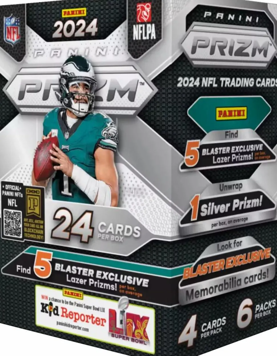 NFL Football - 2024 Panini Prizm Football Trading Cards Blaster Box (6 Packs / 24 Cards)