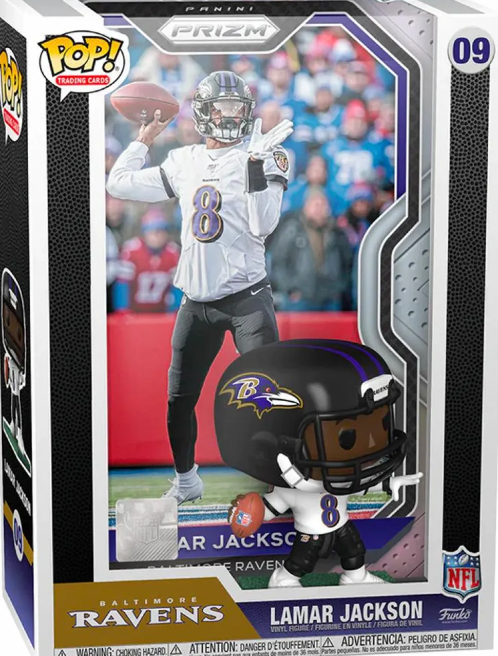 NFL Football - Lamar Jackson Baltimore Ravens Pop! Trading Card with Protector Case