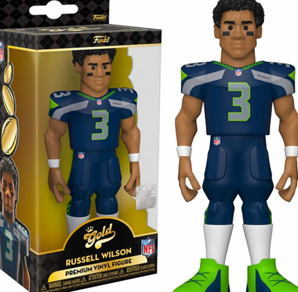 NFL Football - Russel Wilson Seattle Seahawks 5” Gold Premium Vinyl Figure
