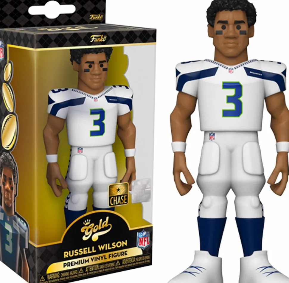 NFL Football - Russel Wilson Seattle Seahawks 5” Gold Premium Vinyl Figure