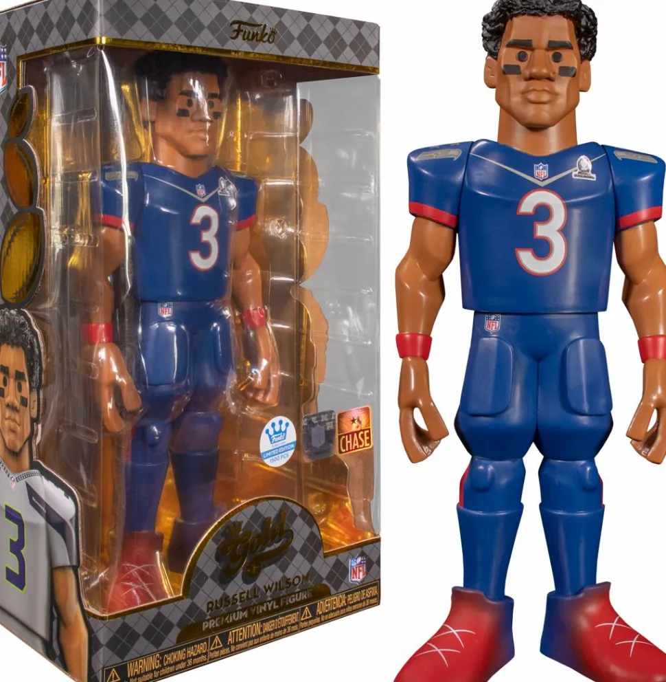 NFL Football - Russell Wilson Seattle Seahawks Grey Uniform 12" Vinyl Gold Figure (Funko / Popcultcha Exclusive)