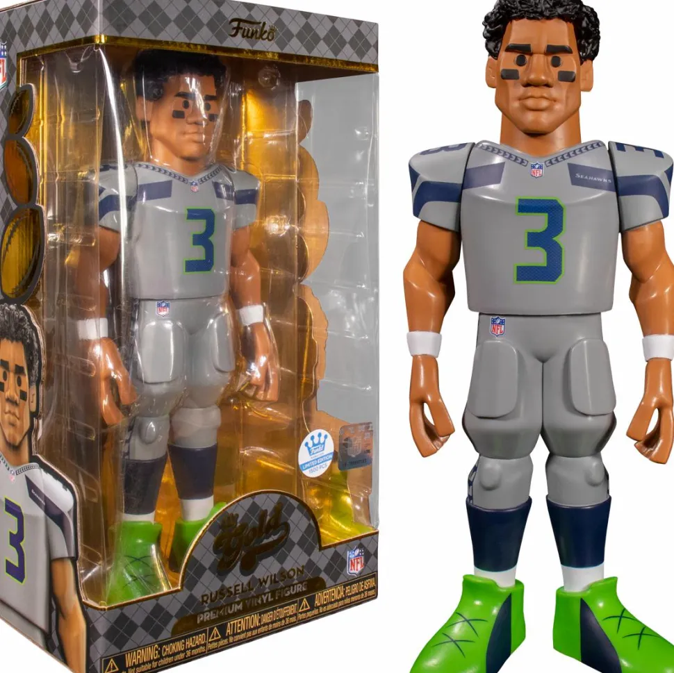 NFL Football - Russell Wilson Seattle Seahawks Grey Uniform 12" Vinyl Gold Figure (Funko / Popcultcha Exclusive)