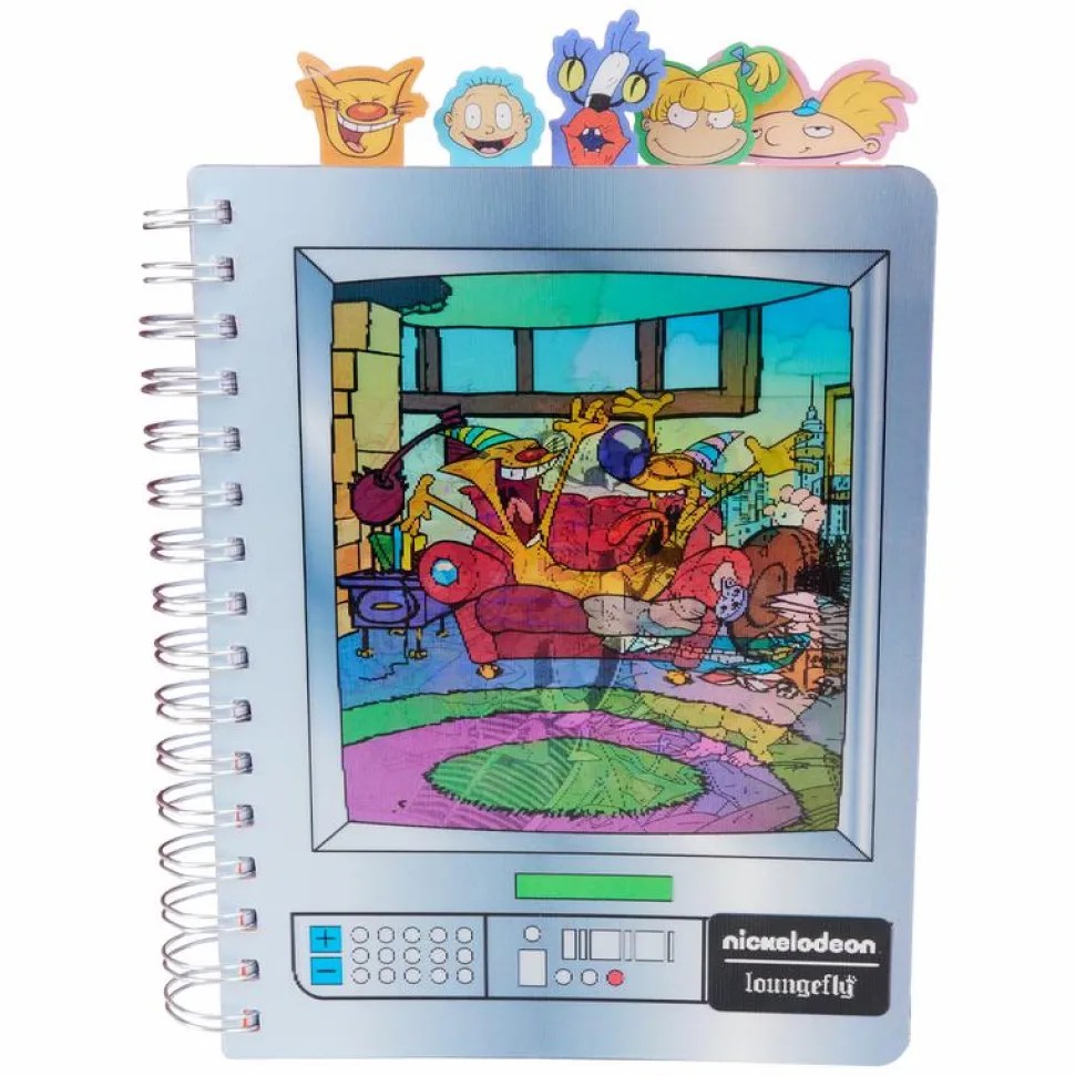 Nickelodeon - Retro TV Triple Lenticular 8" Faux Leather Spiral Tab Journal