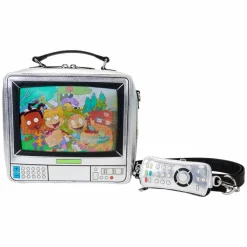 Nickelodeon - Retro TV Triple Lenticular 8" Faux Leather Crossbody Bag with Coin Purse