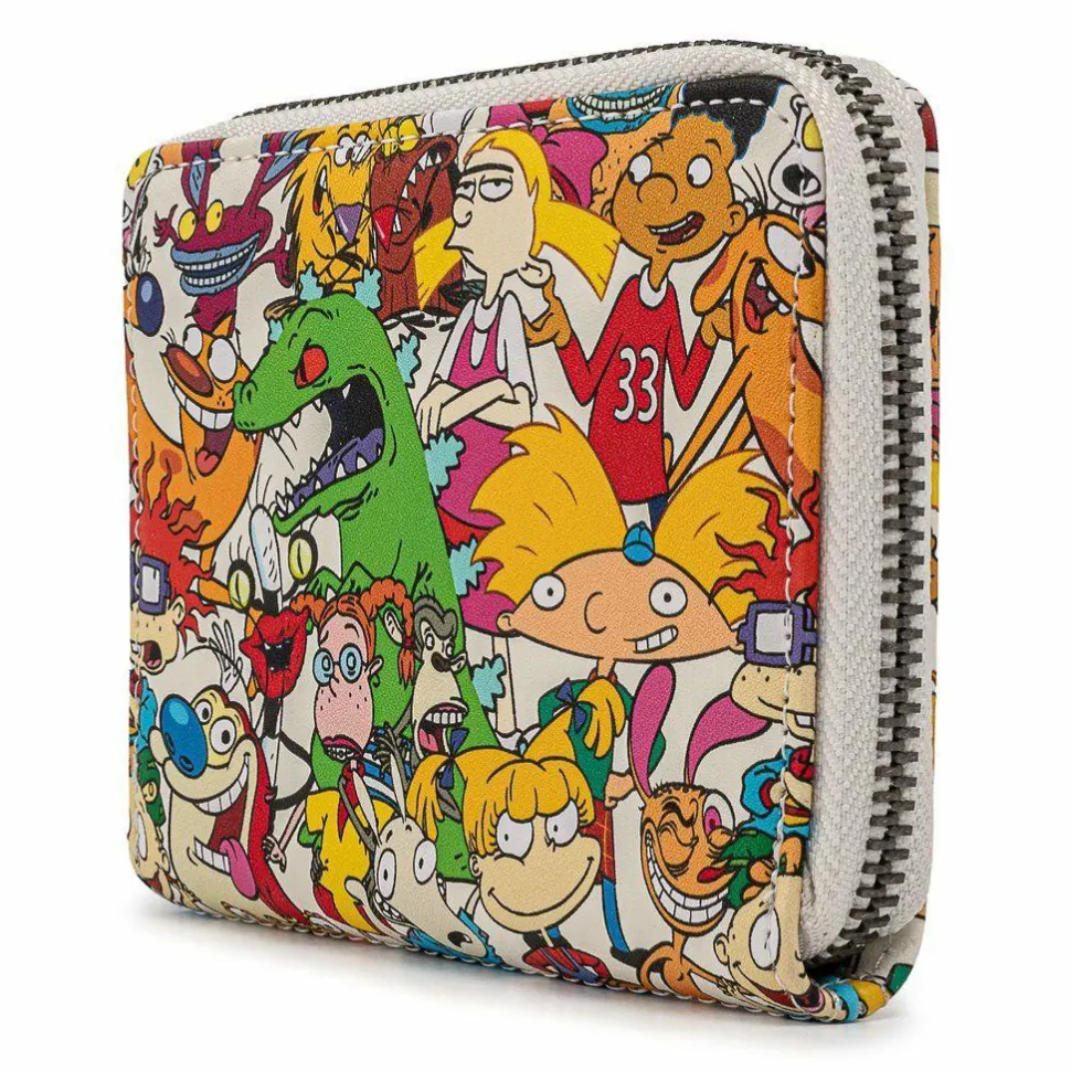 Nickelodeon - 90’s Nick Rewind Gang 5” Faux Leather Zip-Around Wallet