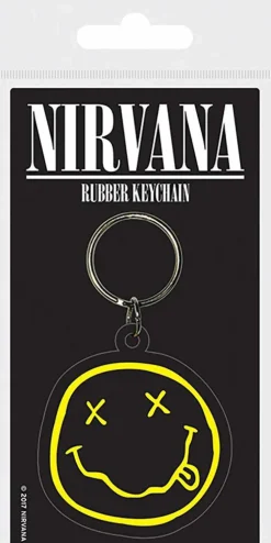 Nirvana - Smiley Face Rubber Keychain