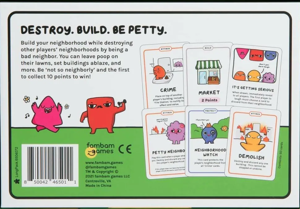 Not So Neighborly - Be Petty and Destructive As You Build Your Perfect Neighborhood Card Game