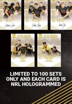 NRL Rugby League - 2023 NRL Premiers Penrith Panthers 3-Peat Signed Trading Cards Set (23 Cards)