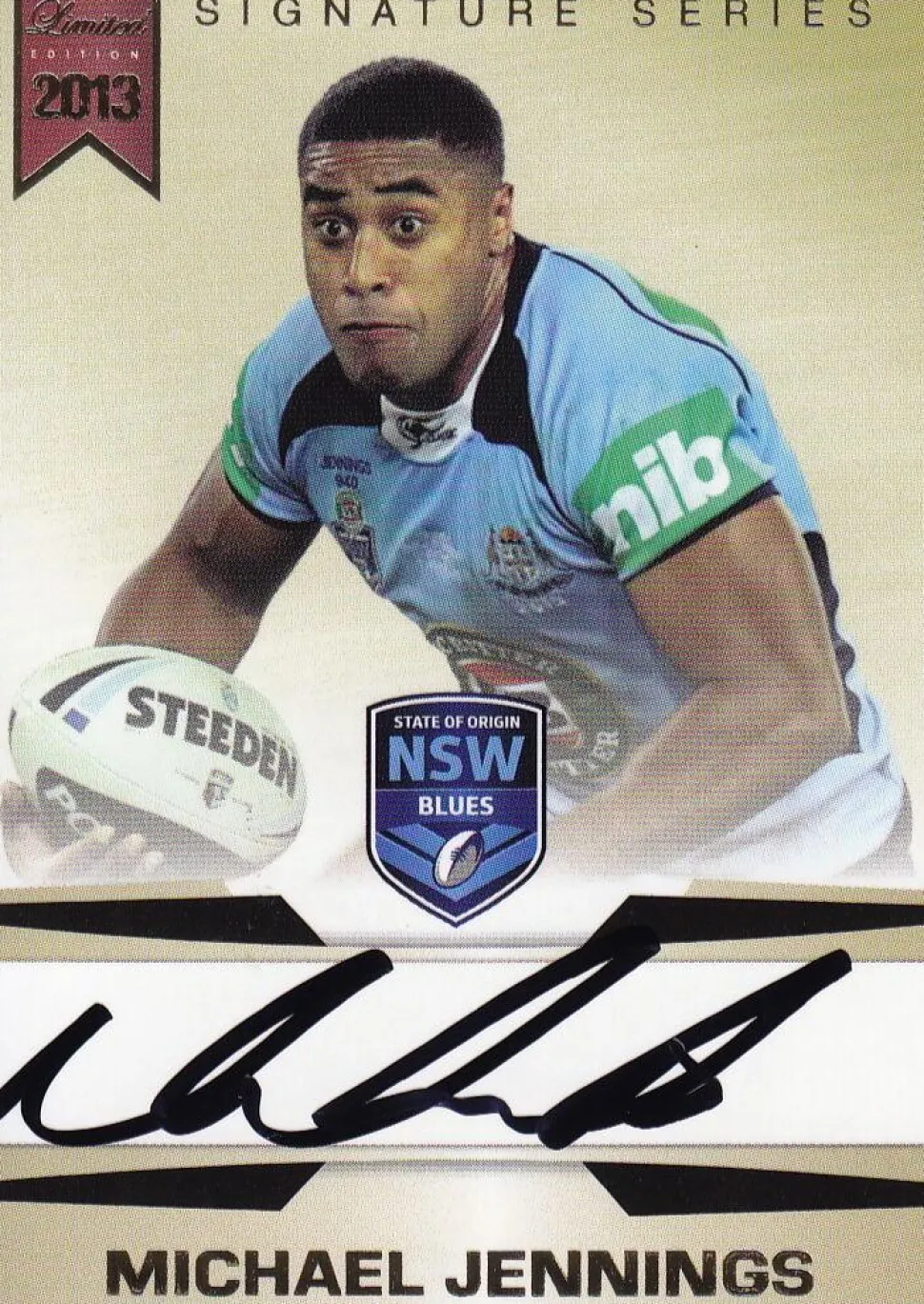 NRL Rugby League - 2013 Rugby Trading Card Collection Signature Set - Michael Jennings