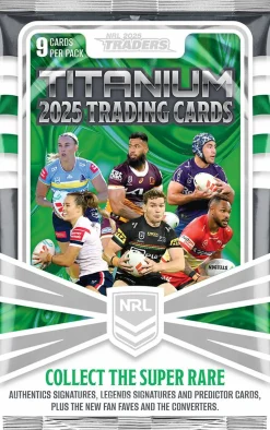 NRL Rugby League - 2025 Traders Titanium Trading Cards Booster Pack (9 Cards)