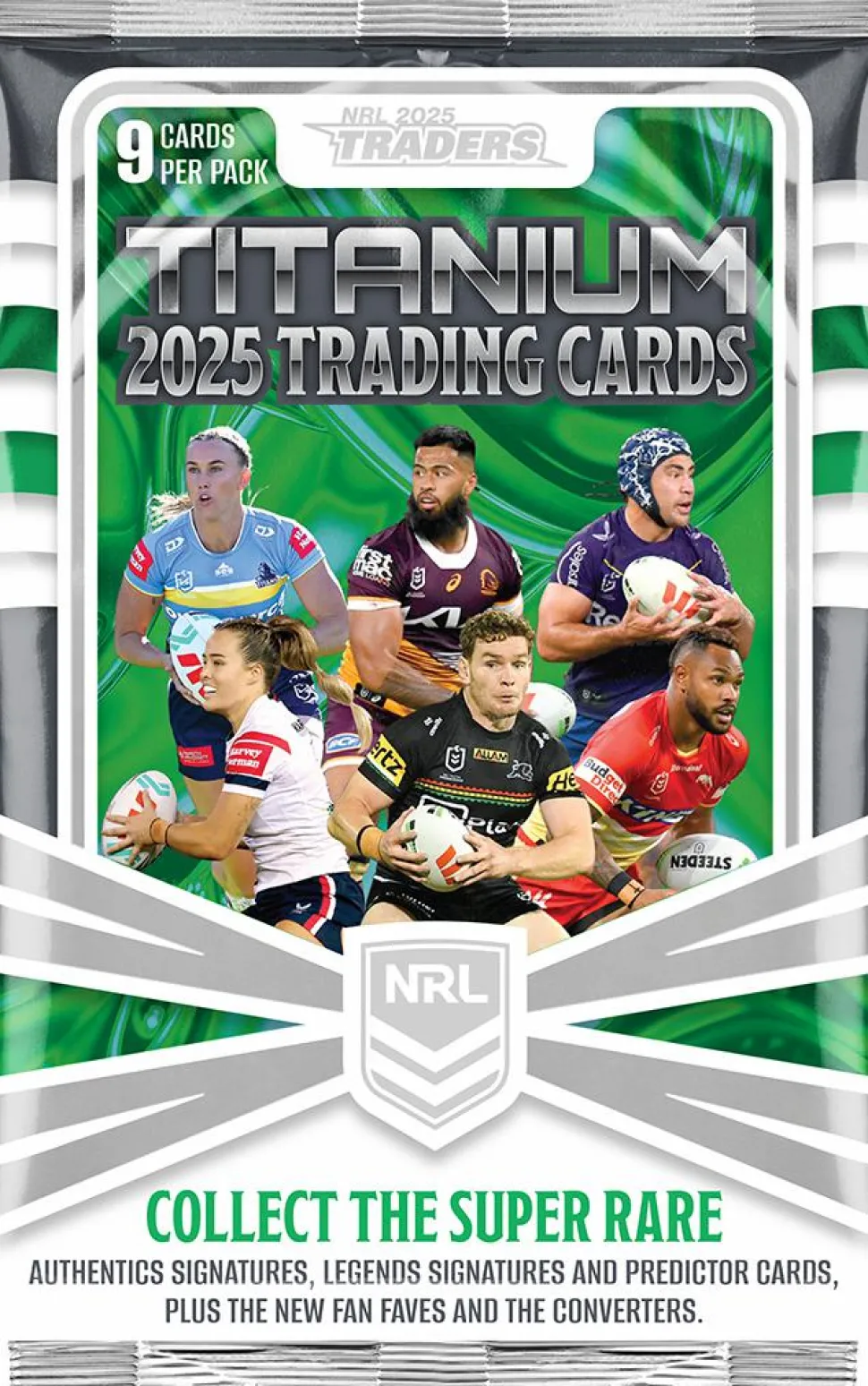 NRL Rugby League - 2025 Traders Titanium Trading Cards Booster Pack (9 Cards)
