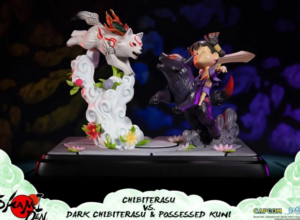 Okamiden - Chibiterasu vs. Dark Chibiterasu & Possessed Kuni 13” Statue