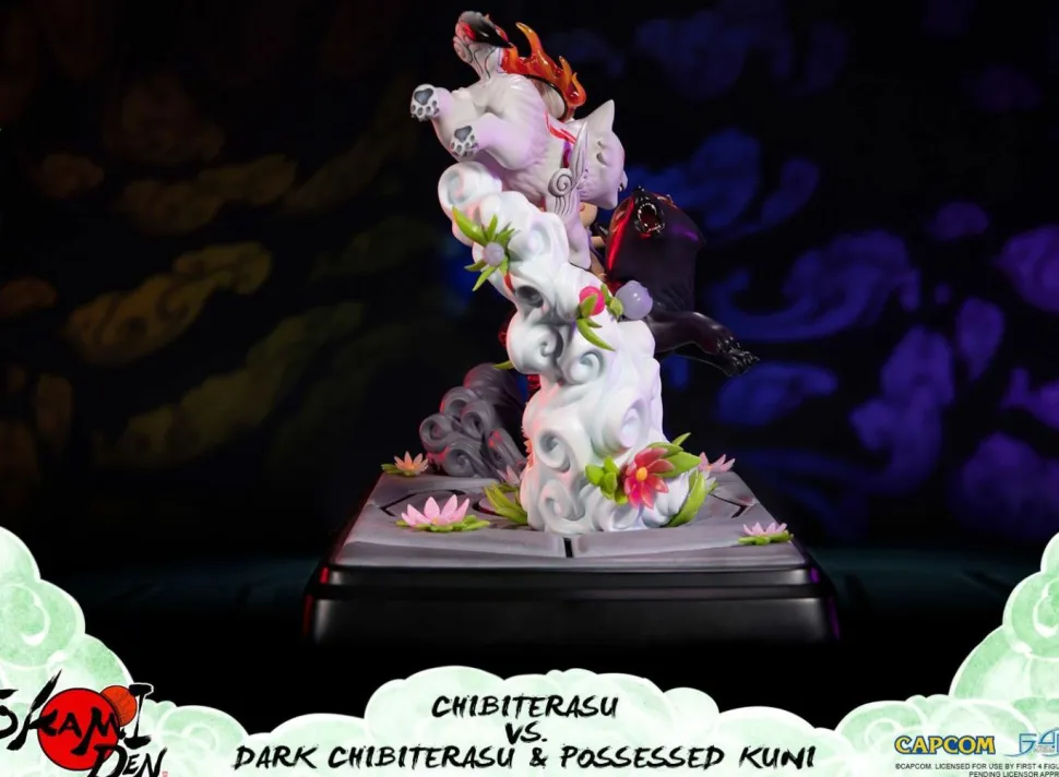 Okamiden - Chibiterasu vs. Dark Chibiterasu & Possessed Kuni 13” Statue