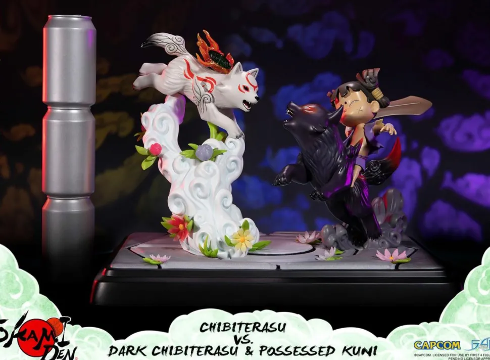 Okamiden - Chibiterasu vs. Dark Chibiterasu & Possessed Kuni 13” Statue