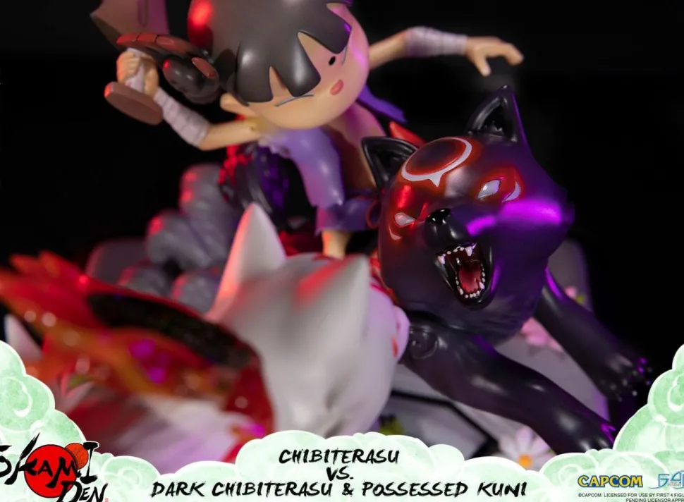 Okamiden - Chibiterasu vs. Dark Chibiterasu & Possessed Kuni 13” Statue