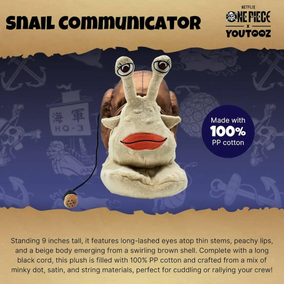 One Piece (2023) - Snail Transponder 9" Plush