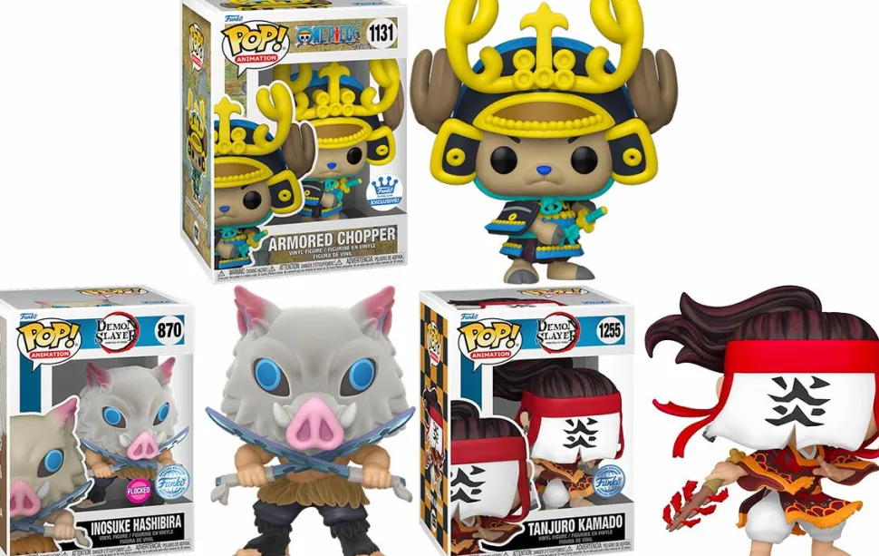 One Piece & Demon Slayer Pop! Vinyl 3-Shot - Armored Chopper, Tanjuro & Inosuke Pop! Vinyl Bundle