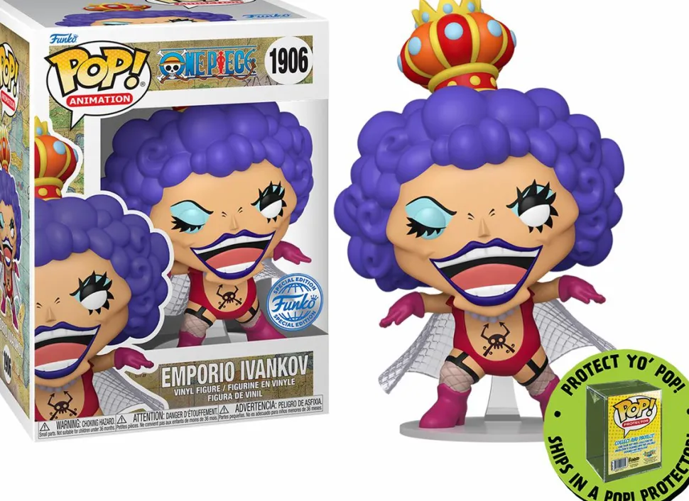 One Piece - Emporio Ivankov Pop! Vinyl Figure in Acrylic Pop! Protector (Popcultcha Exclusive)
